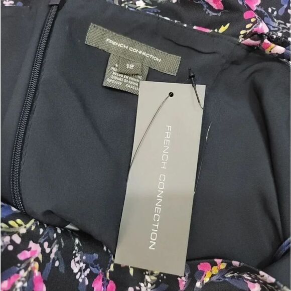 NEW French Connection Whisper Light Sweet Floral Mini Dress in Black Size 12 - Picture 8 of 12